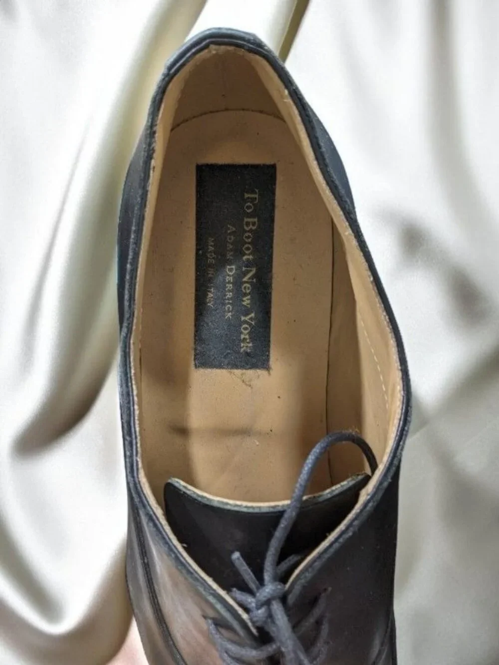 To Boot NY Adam Derrick Black Leather Derby Shoes Size 12D- Display Model !